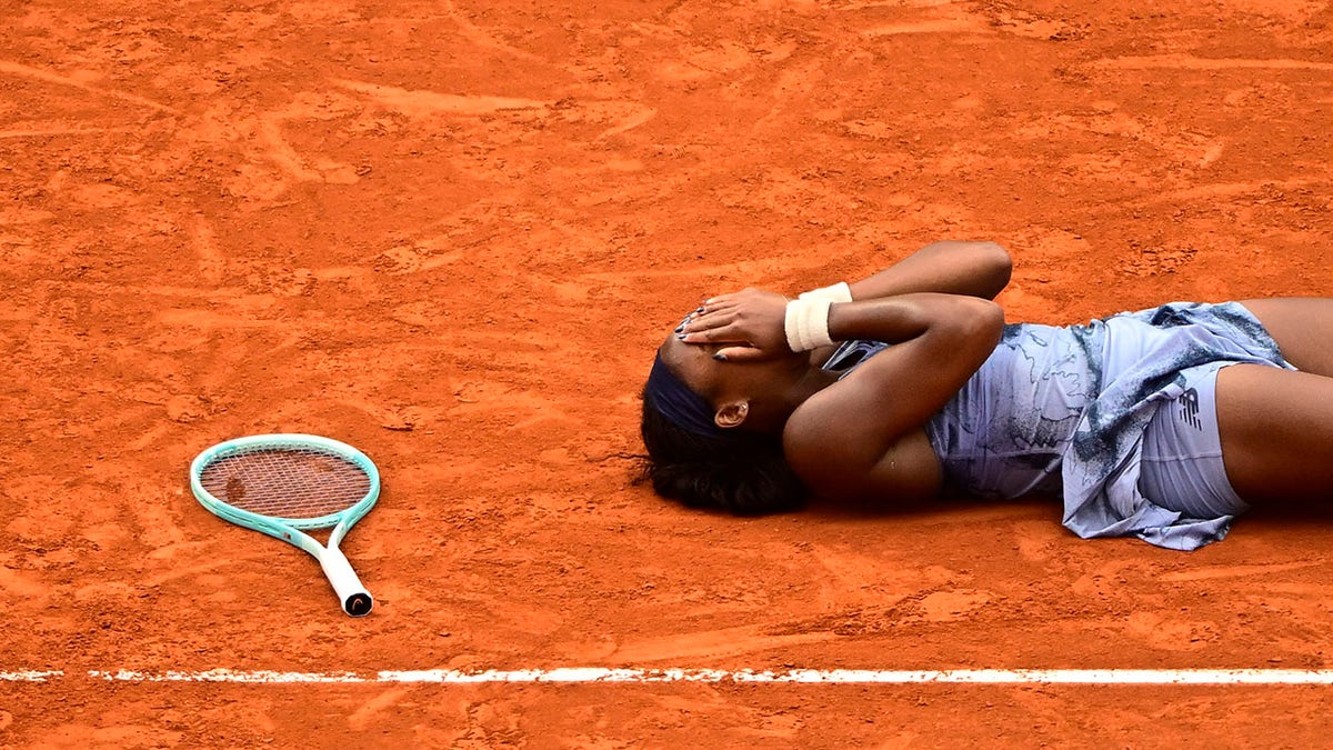Coco Gauff celebrates