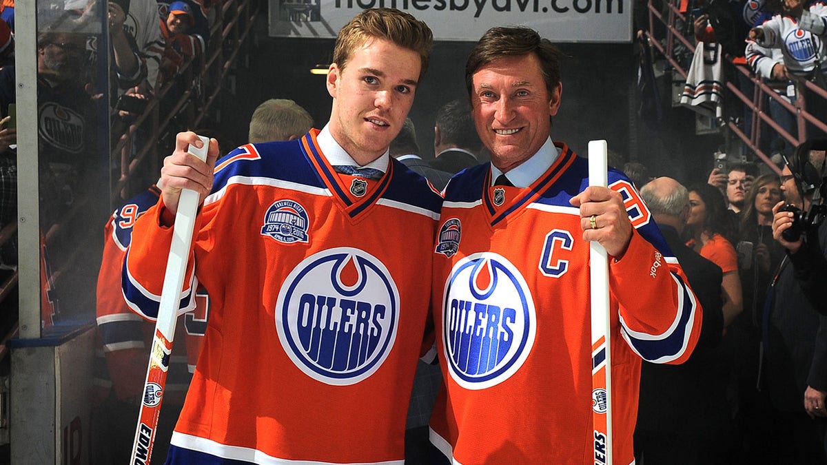 Connor McDavid and Wayne Gretzky