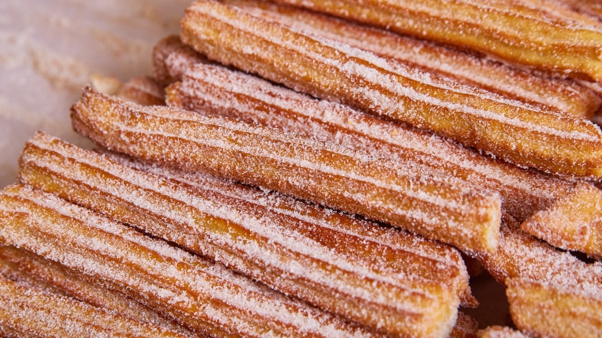 Sugar-dusted churros connected display