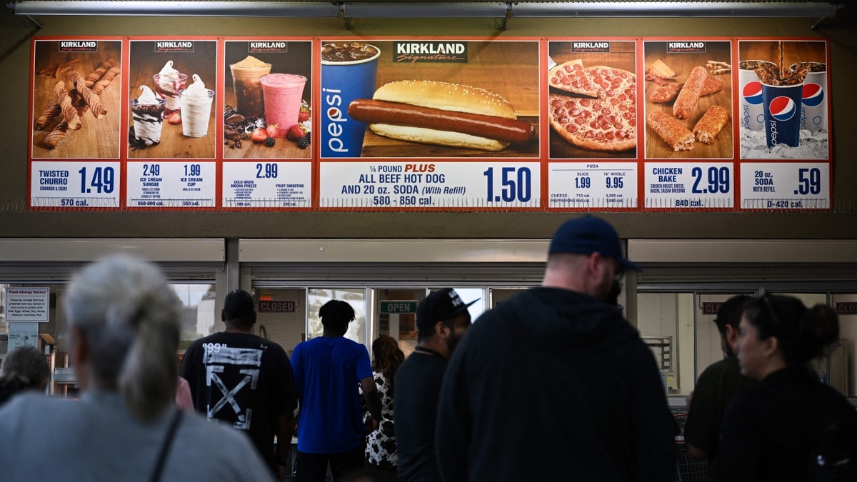 Costco nutrient tribunal with churros sign