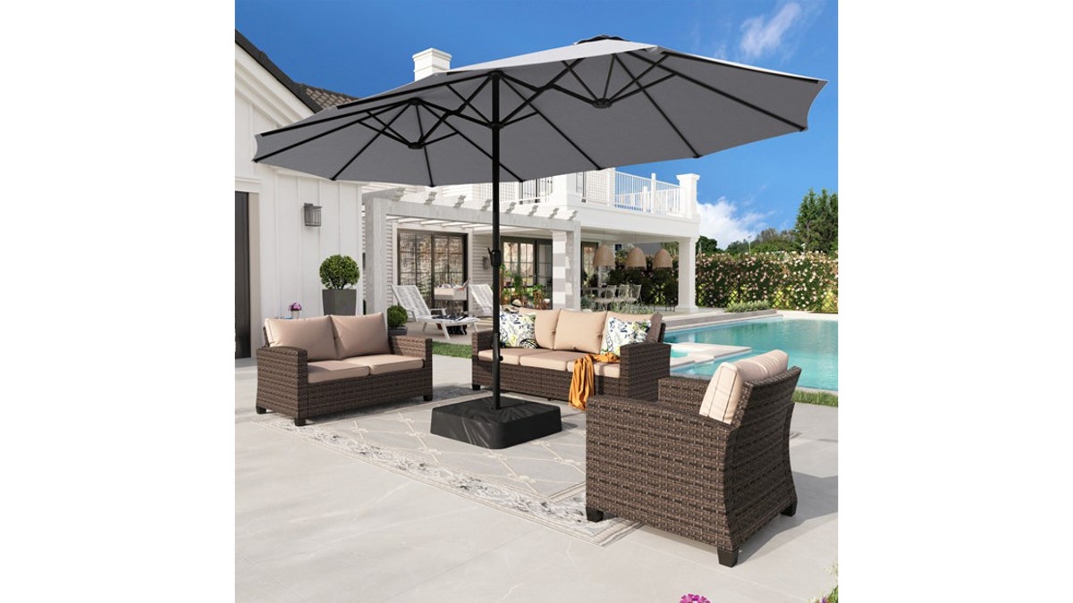 Get plenty of shade with a 15-foot patio umbrella.
