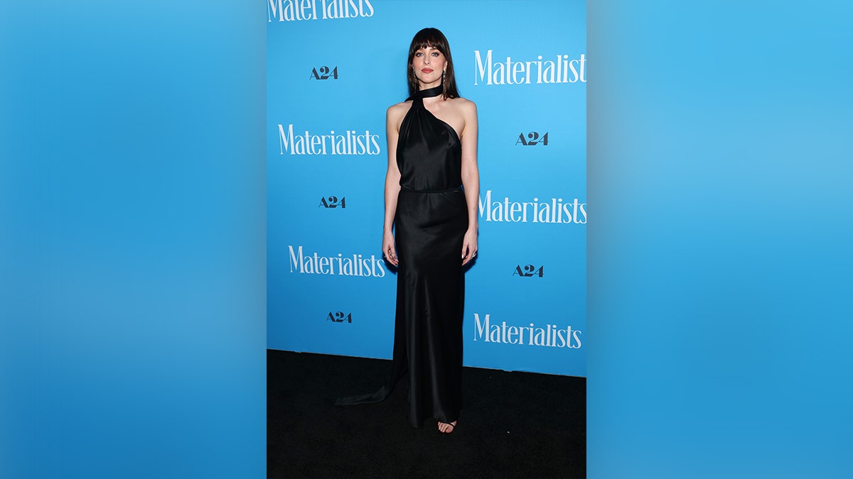 Dakota Johnson in the first show "Materialism" Black.