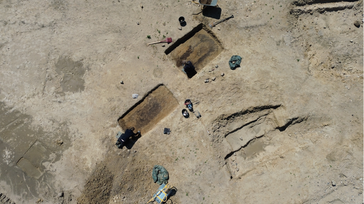 Aerial of archaeological site