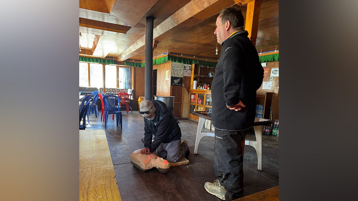 David Sullivan in Nepal. Release date June 2 2025. A campaigner who climbed Mount Everest to install a defibrillator has revealed the device saved a woman's life - just two weeks later. David Sullivan founded Code Blue CPR, an organisation which aims to teach people life-saving CPR and install more defibrillators across England, after he lost four close friends - all under the age of 45 - to cardiac arrest. Mr Sullivan, 62, has spent the last several years travelling around the world trying to improve cardiac survival rates - and earlier this year ventured to the Himalayas, where he installed what he says is the world's highest defibrillator. The dad-of-four, from Oxted, Surrey, first climbed to an altitude of 22,000 feet to test the defibrillator - and then descended to one of the villages near Everest Base Camp, at just over 16,500 feet, to install the device for use. Just two weeks after he returned from his expedition, Mr Sullivan learnt that the defibrillator had saved a climber's life when her heart stopped. He said: "It was the proudest moment of my life when I learnt what had happened.