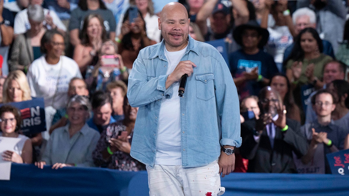 Fat Joe performing at a Biden campaign rally in June 2024