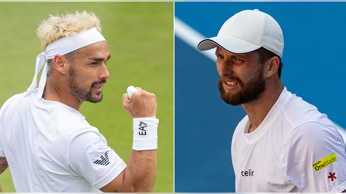 Fabio Fognini and Corentin Moutet
