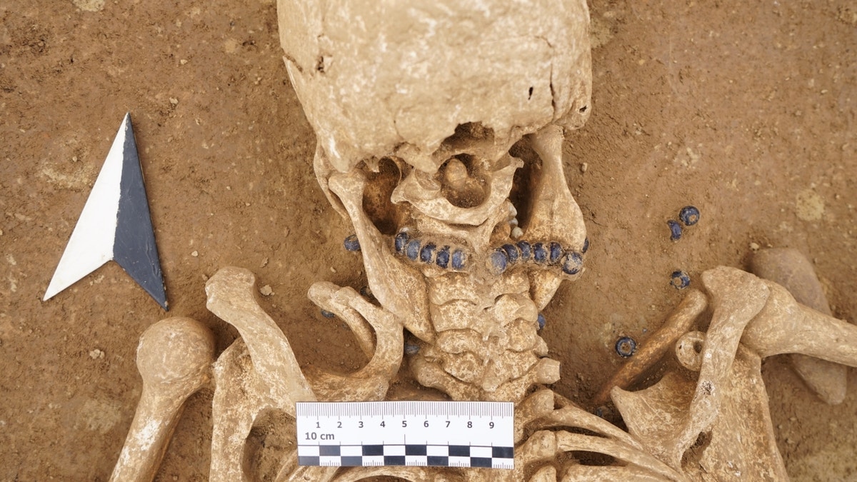 Skeleton in pit