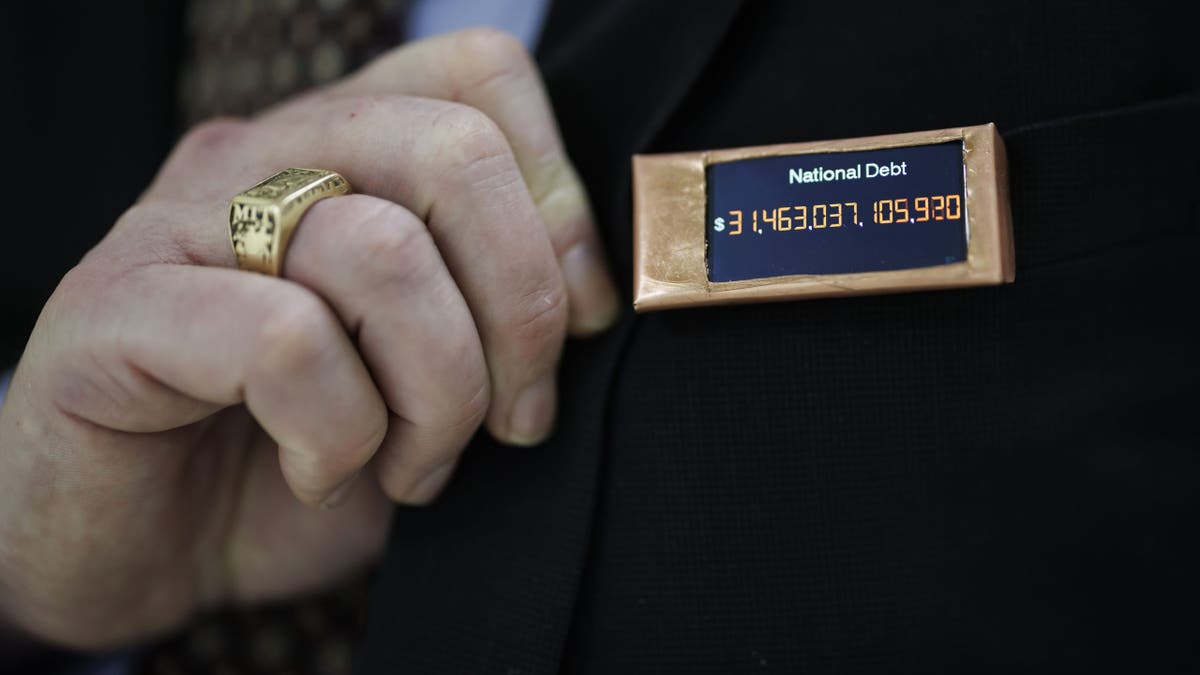 National debt clock pin