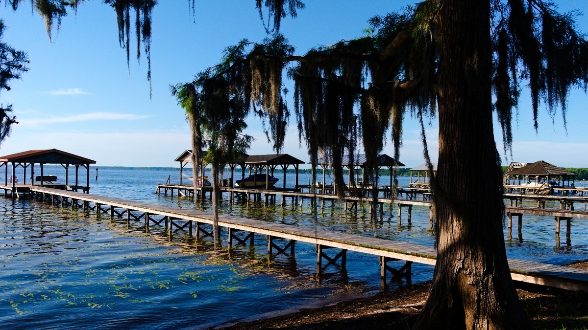 Early morning son shining over Lake Waccamaw