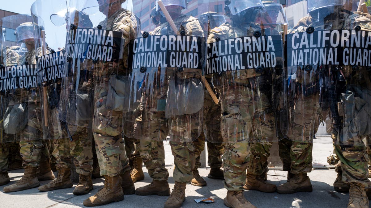 The National Guard basal extracurricular of a downtown jailhouse successful Los Angeles pursuing 2 days of clashes with constabulary during a bid of migration raids connected June 08, 2025 successful Los Angeles, California. Tensions successful the metropolis stay precocious aft the Trump medication called successful the National Guard against the wishes of metropolis leaders. (Photo by Spencer Platt/Getty Images)