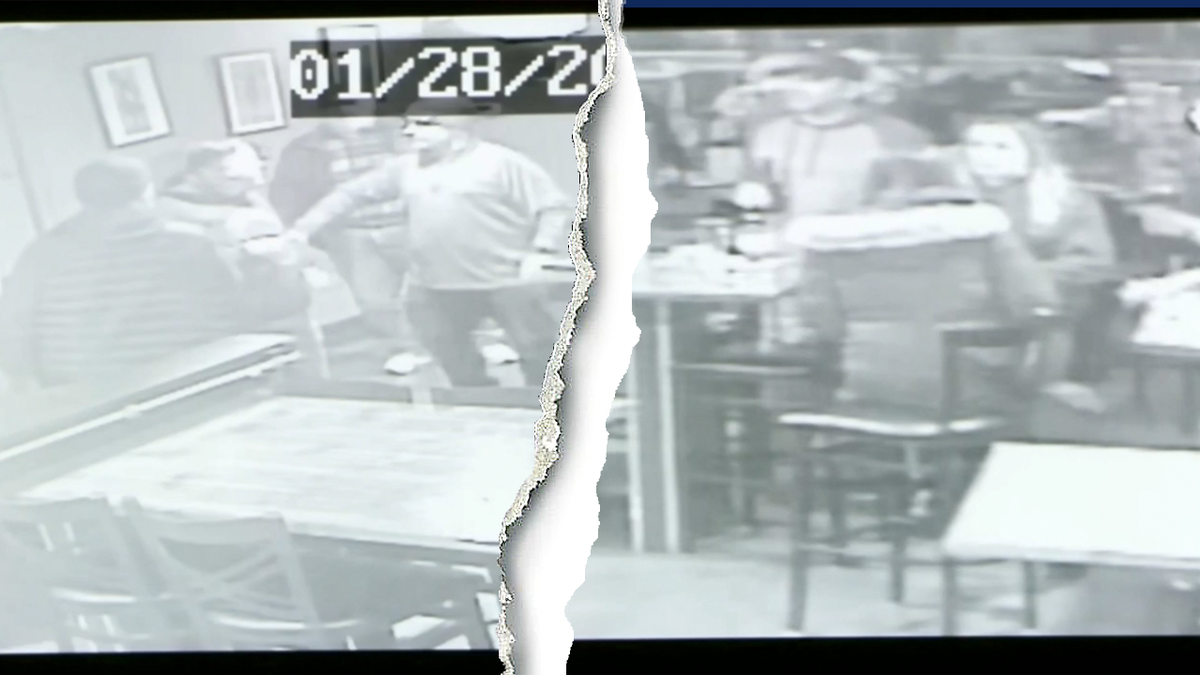 A split image shows John O'Keefe and Brian Higgins gesturing at one another