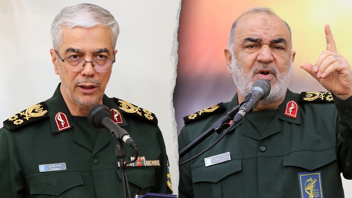 Gen. Hossein Salami, the leader of Iran's paramilitary Revolutionary Guard and Gen. Mohammad Bagheri, the chief of staff of Iranian armed forces.