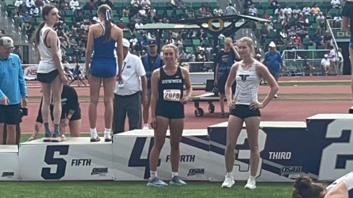 Oregon girls' track and field athletes don't stand on a medal podium 