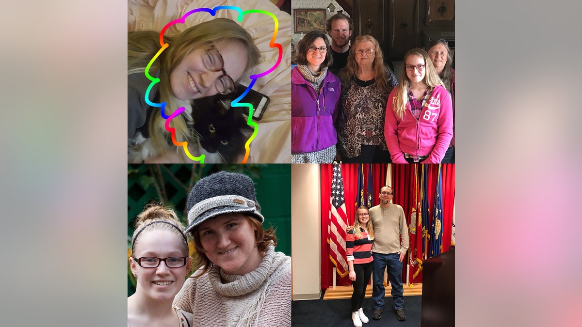 A collage of Emily Ferlazzo and her loved ones.
