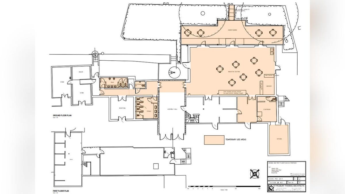 Jamie Oliver has submitted these plans to turn a former stable block at his historic home - into a pop-up takeaway bakery.