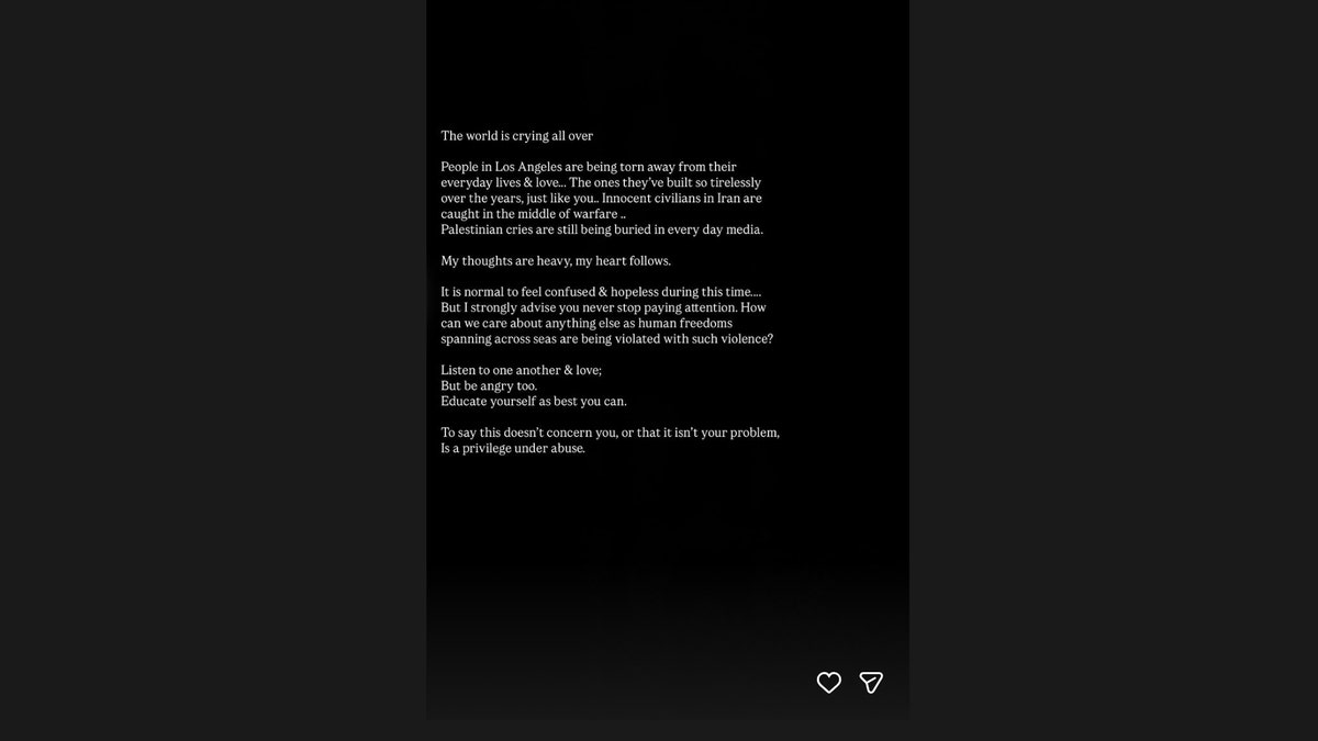 Jenna Ortega's Instagram post