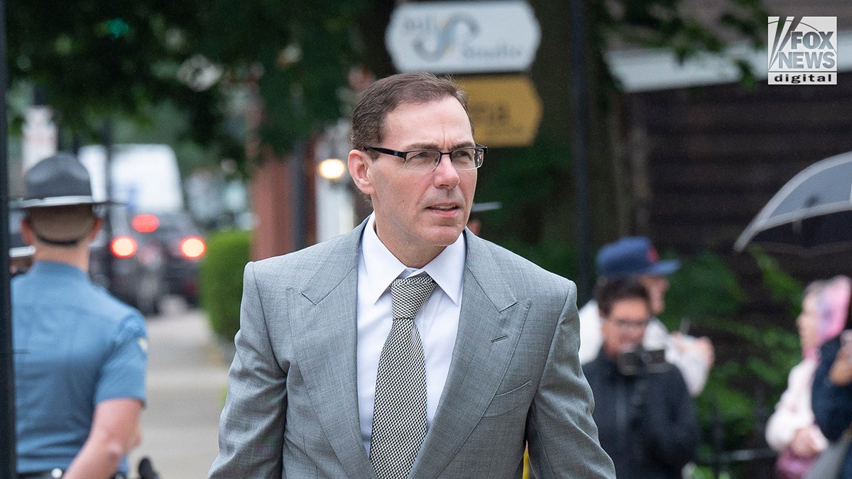 Lawyer Hank Brennan outside the court house for the Karen Read trial.