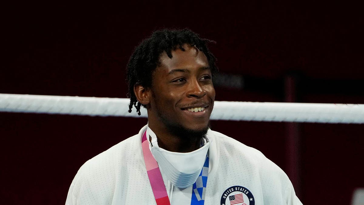 Keyshawn Davis smiles at Olympics