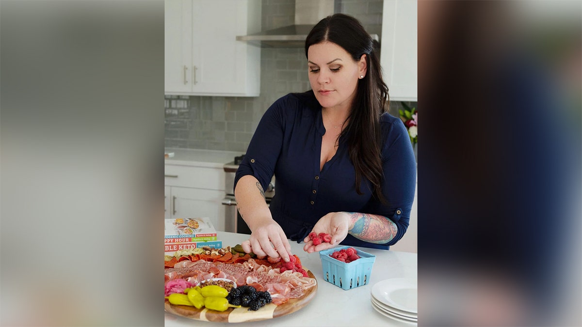 Cookbook author Kyndra Holley prepping food