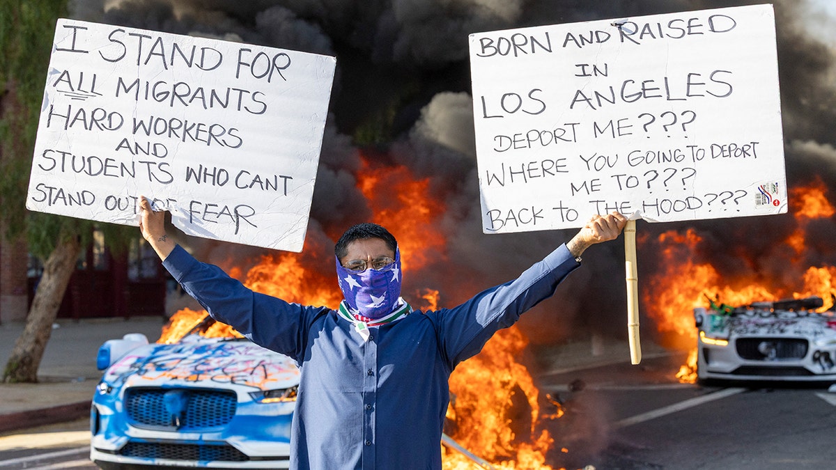 Riots in LA as the national guard is deployed.