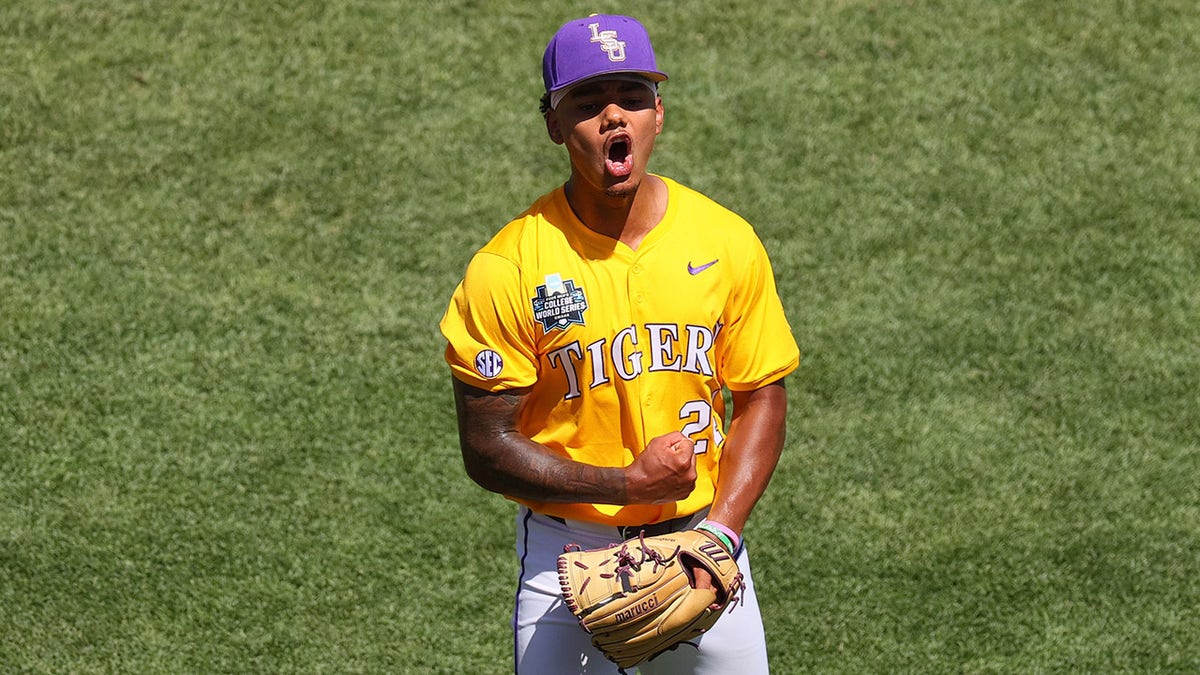 Anthony Eyanson reacts aft  striking retired  batter