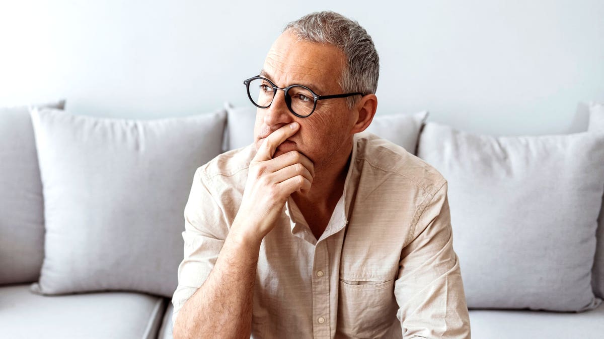 Man mental health pensive