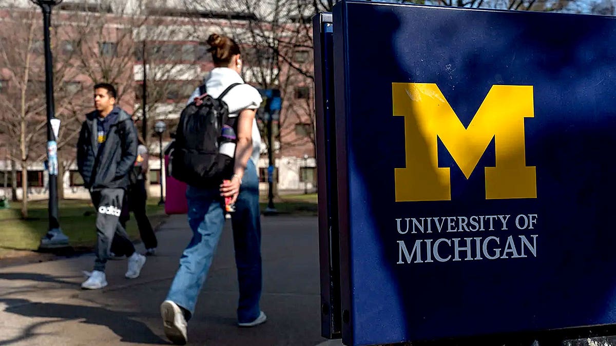 People walking on University of Michigan campus