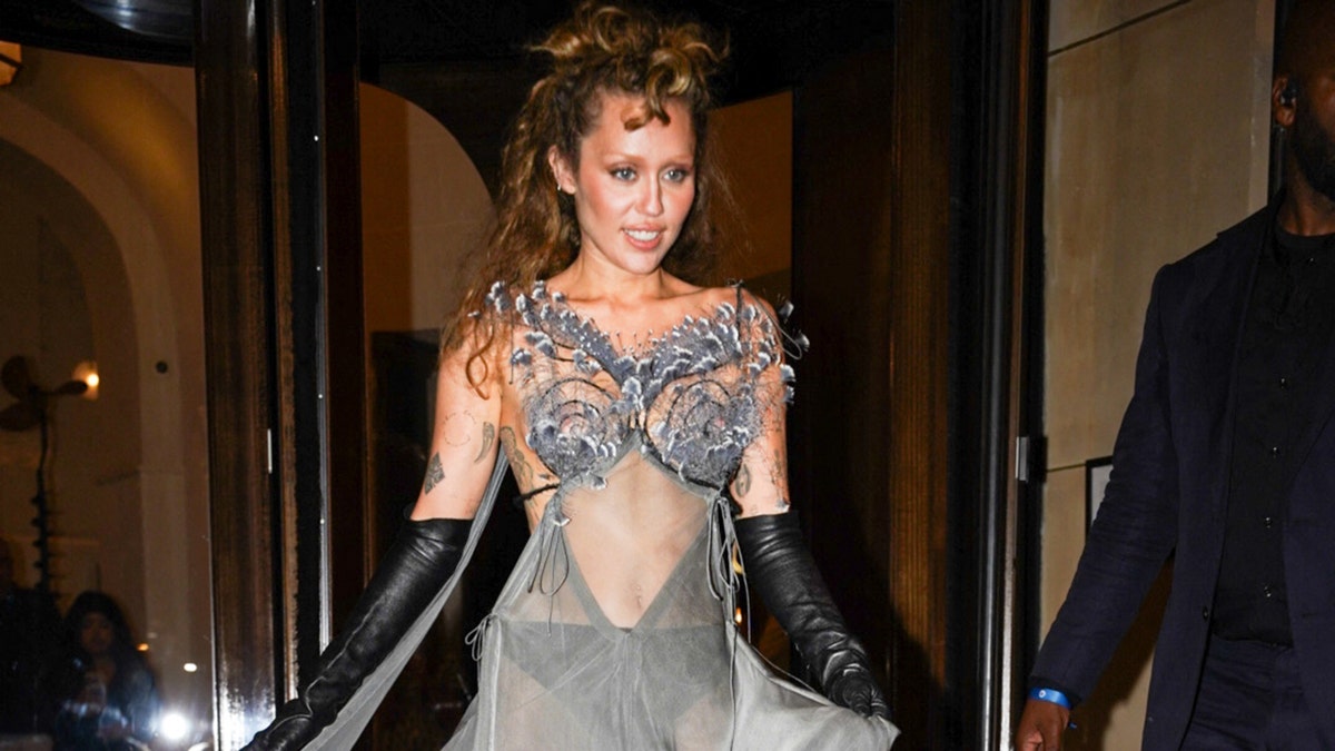 Miley Cyrus turns heads in barely-there ensemble during Parisian night out Miley Cyrus turns heads in barely-there ensemble during Parisian night out