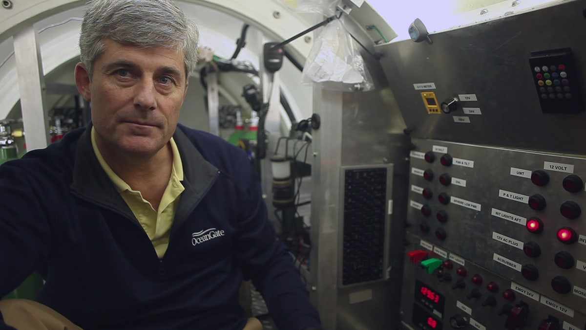 A close-up of Stockton Rush inside a sub.