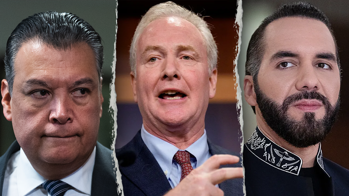 Sens. Padilla and Van Hollen, left and center; El Salvador President Bukele, right