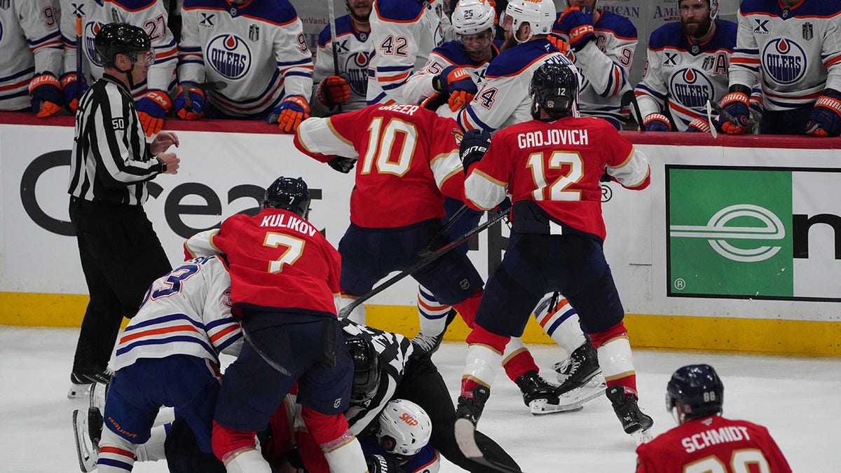 Panthers and Oilers fight