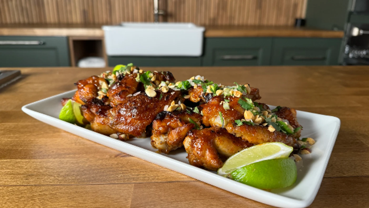 These chicken wings are tangy and sweet.