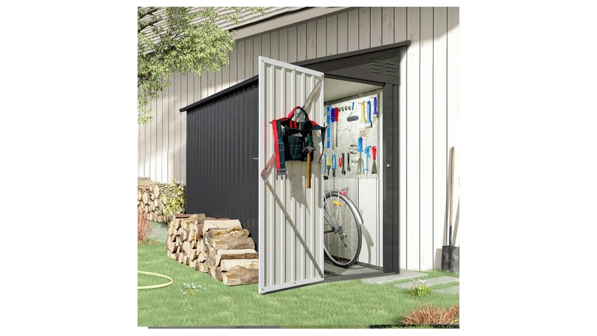 A lean to shed provides plenty of storage space and is easy to set up.