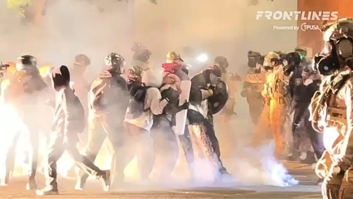 Rioters retreat arsenic national agents move successful to disperse protesters