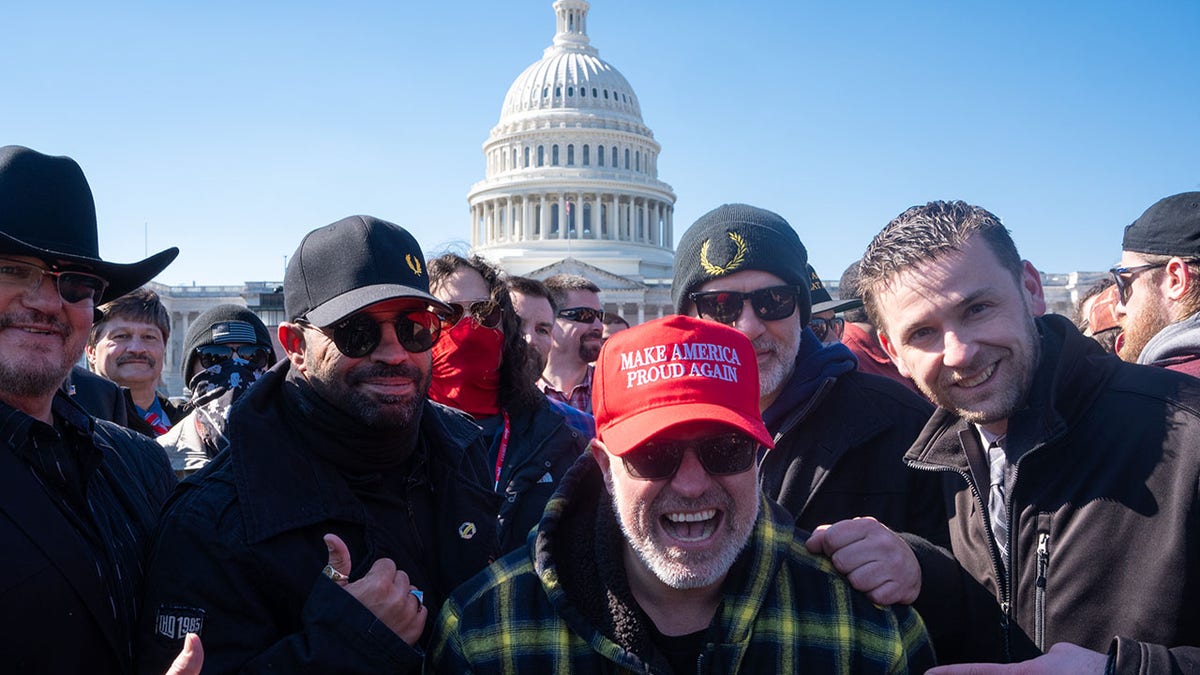 Tarrio, Biggs Rehl and another member at the U.S. Capitol in February
