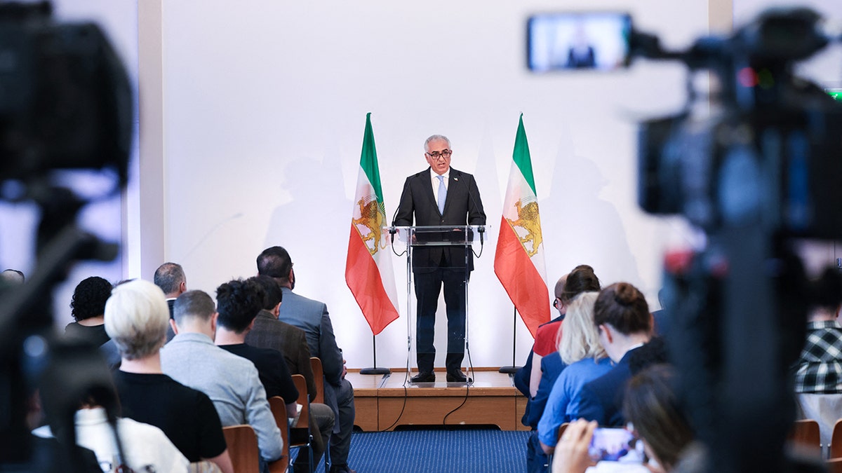 Iran's exiled prince holds a press conference in Paris