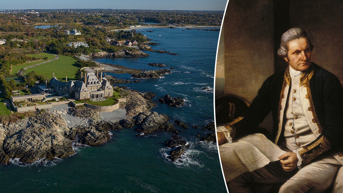 Split image of Newport water, Captain Cook
