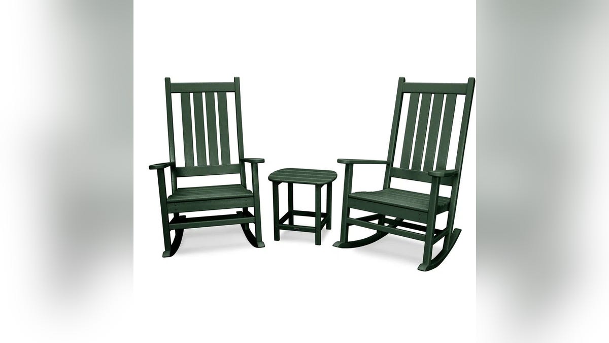 Add this rocking chair set to your porch for added charm.