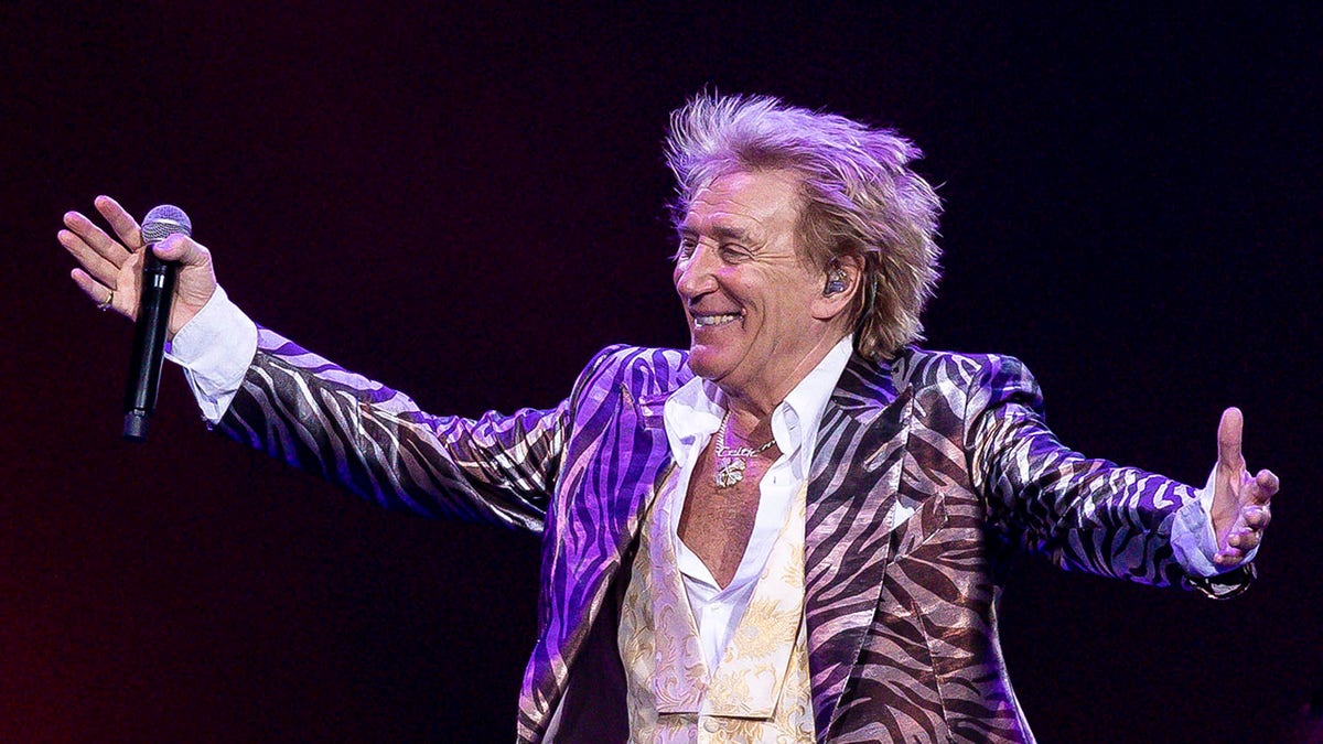 Rod Stewart on stage