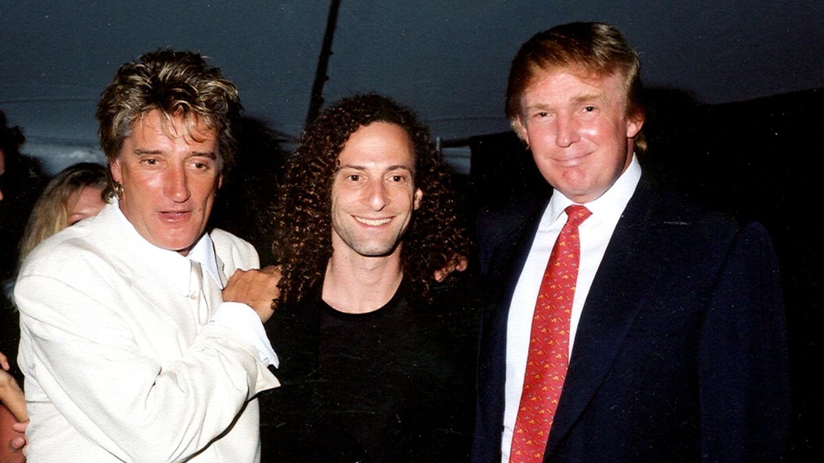 Rod Stewart with the drove in 1998. years