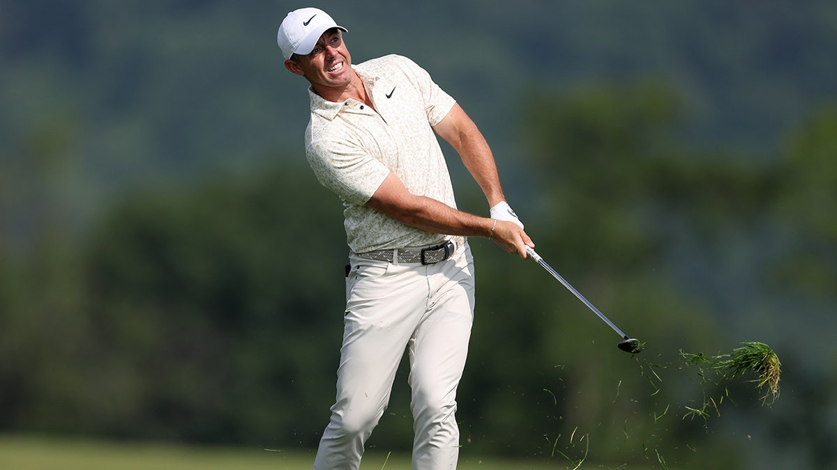 Rory McIlroy swings
