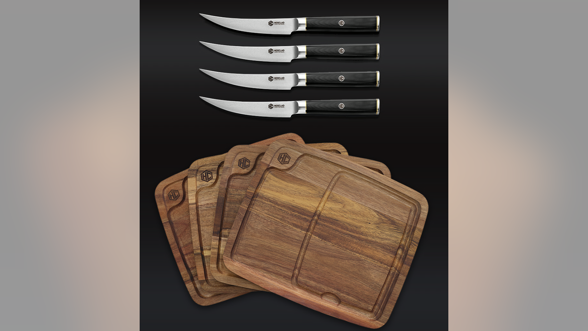 This set is perfect for showcasing dad's steaks.