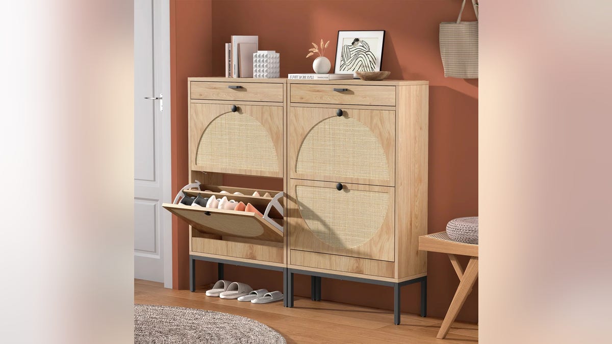 Try adding chic shoes to your living area to store.