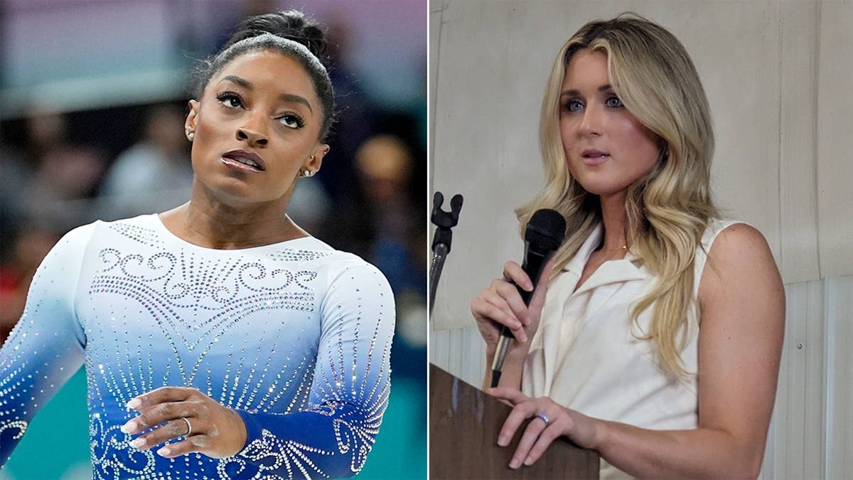 Simone Biles and Riley Gaines