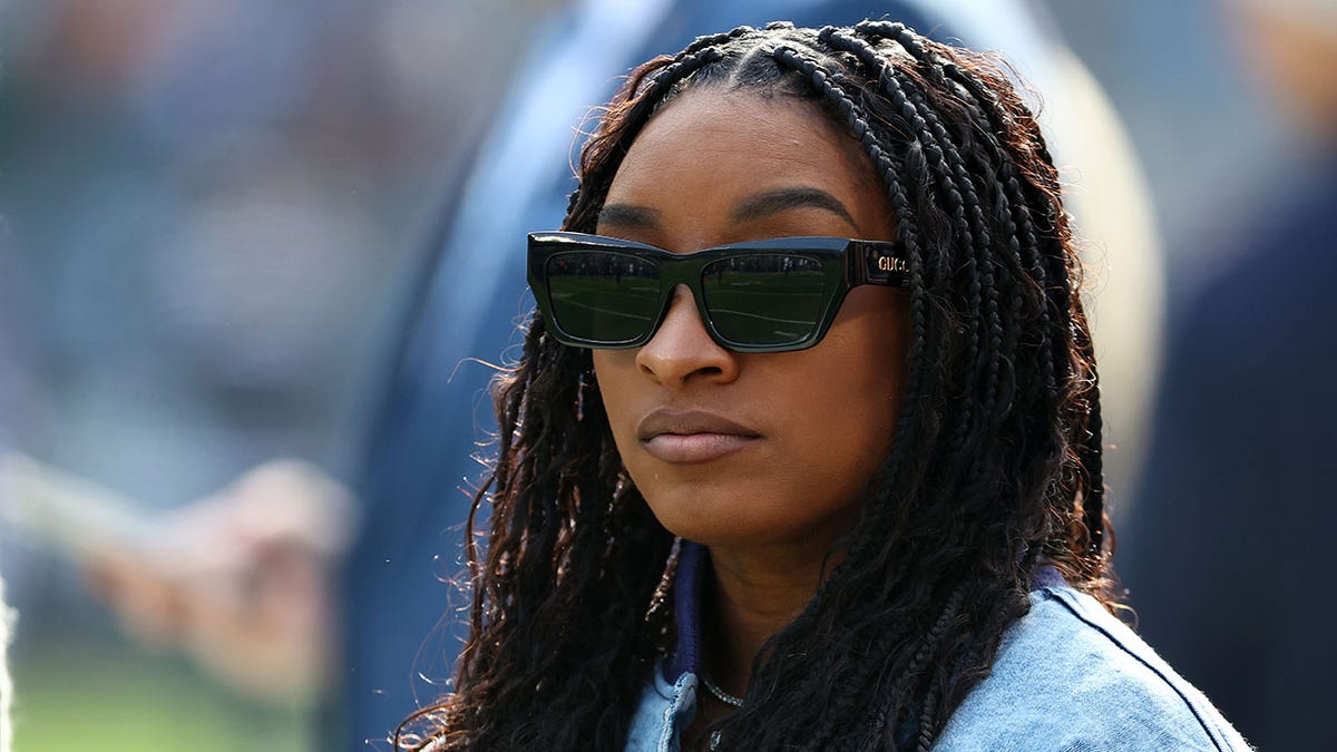Simone Biles at NFL game