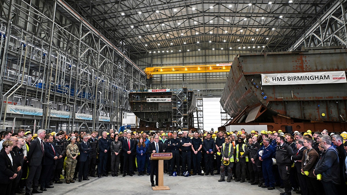 Starmer press conference with Scotland factory workers