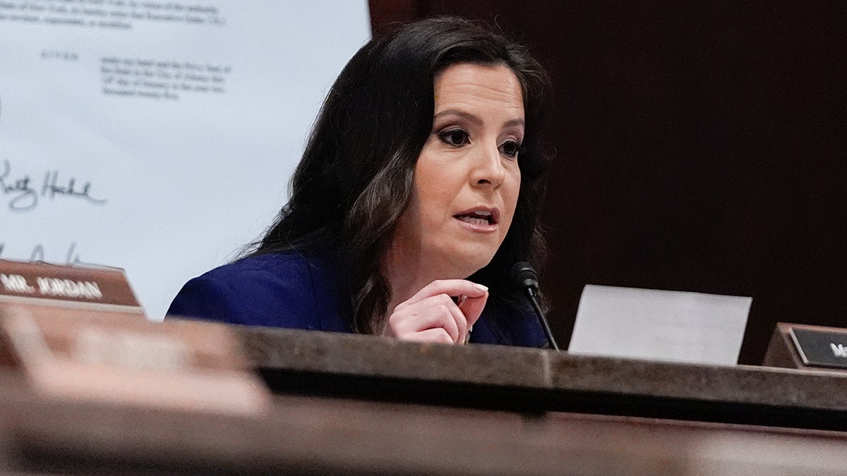 Stefanik wears a purple suit during House Oversight grilling of Hochul