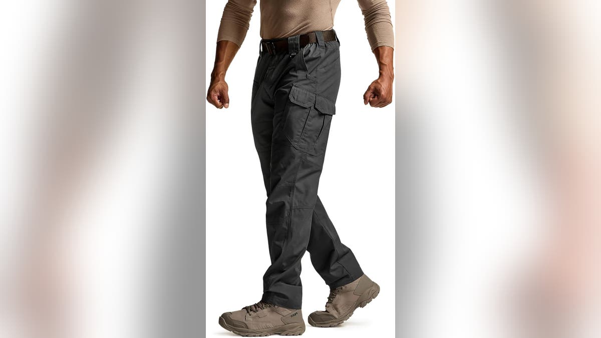 Wear these waterproof hiking pants.
