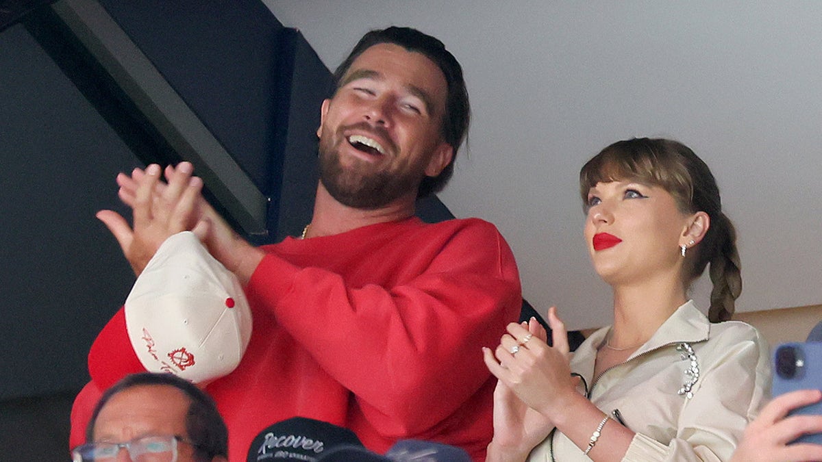 Travis Kelce and Taylor Swift at the Stanley Cup Game 4