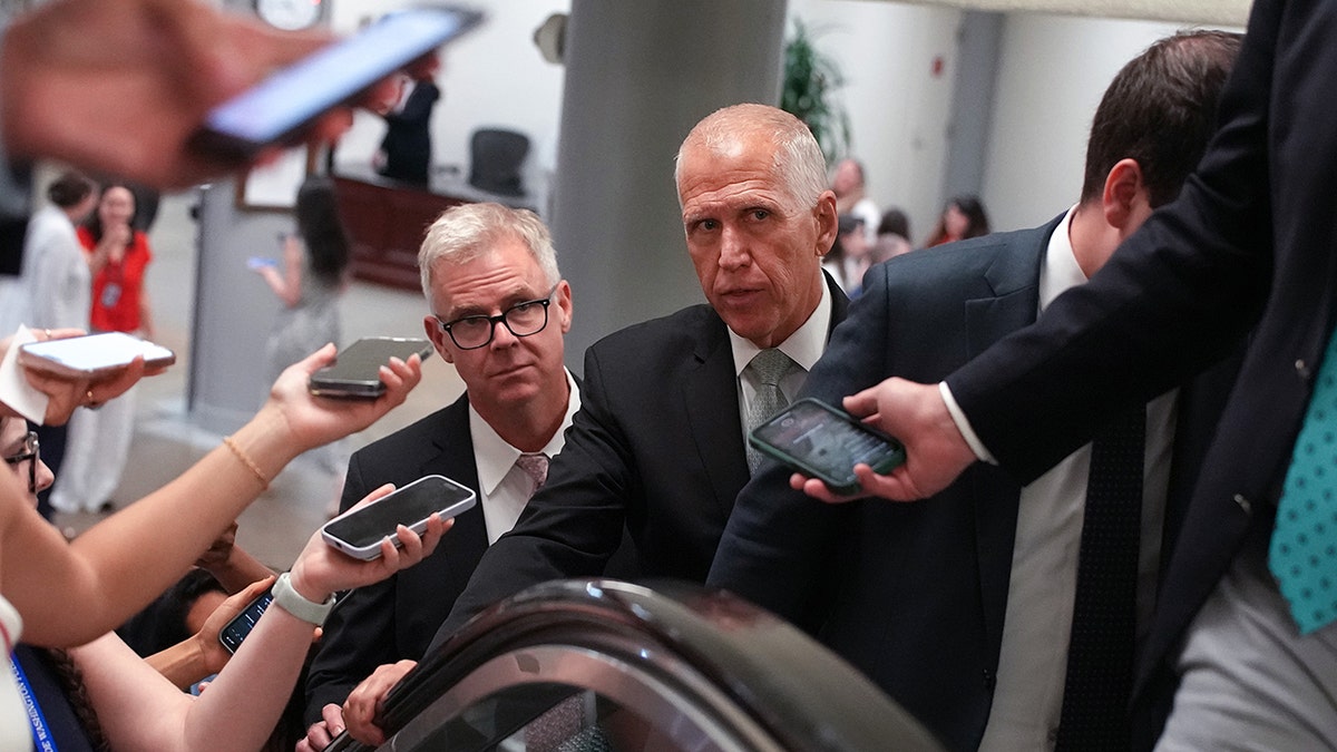 Tillis talks to reporters